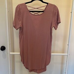 Mstylelab Mauve Crisscross Back Tee